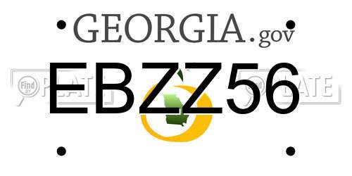 EBZZ56 Georgia License Plate