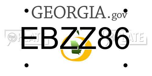 EBZZ86 Georgia License Plate