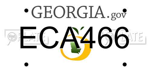ECA466 Georgia License Plate