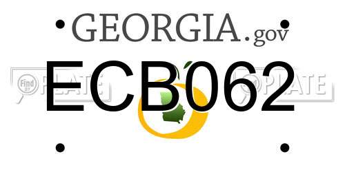 ECB062 Georgia License Plate