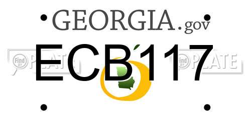 ECB117 Georgia License Plate