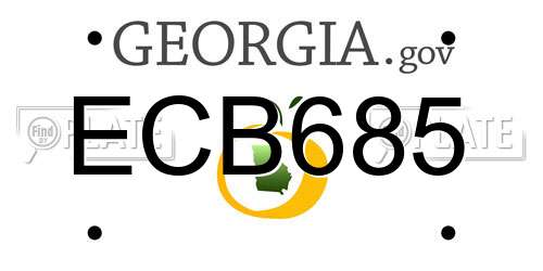 ECB685 Georgia License Plate