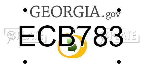 ECB783 Georgia License Plate