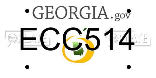 ECC514 Georgia License Plate