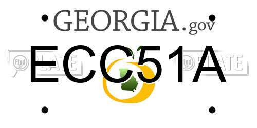 ECC51A Georgia License Plate