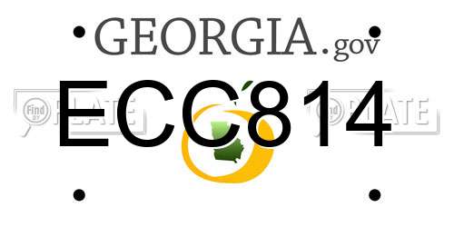 ECC814 Georgia License Plate