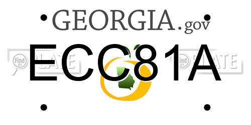 ECC81A Georgia License Plate