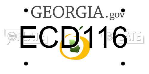 ECD116 Georgia License Plate
