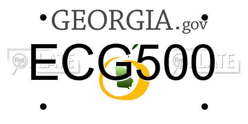 ECG500 Georgia License Plate