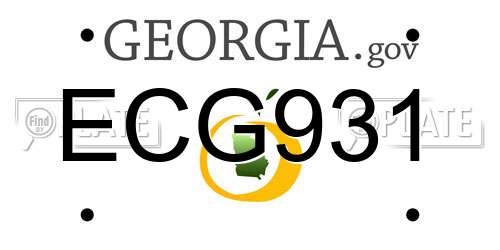 ECG931 Georgia License Plate