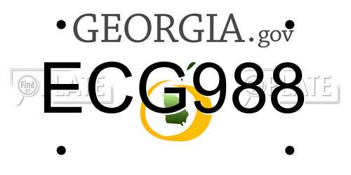 ECG988 Georgia License Plate