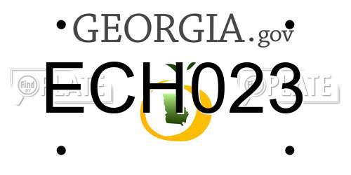 ECH023 Georgia License Plate