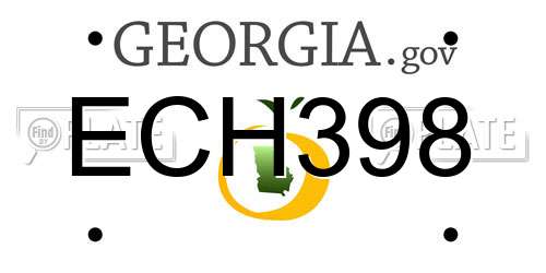 ECH398 Georgia License Plate