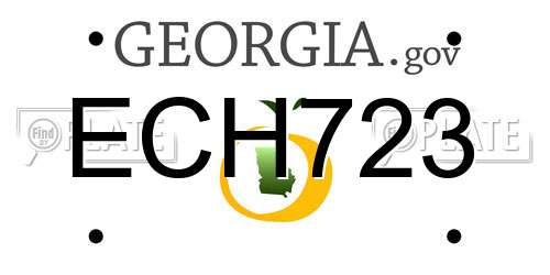 ECH723 Georgia License Plate