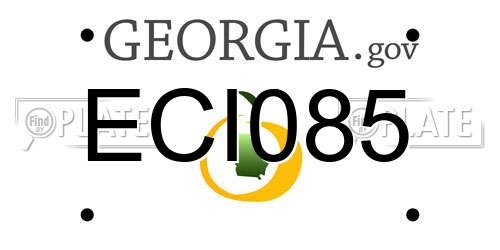 ECI085 Georgia License Plate