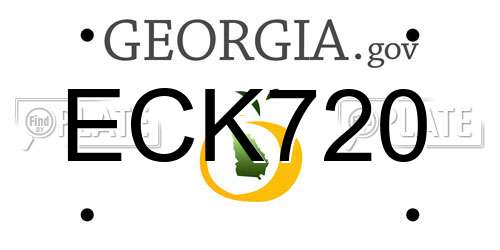 ECK720 Georgia License Plate