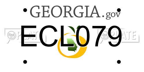 ECL079 Georgia License Plate