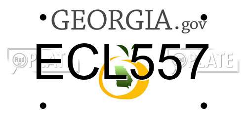 ECL557 Georgia License Plate