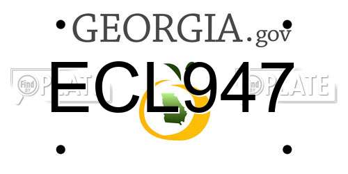 ECL947 Georgia License Plate