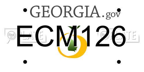 ECM126 Georgia License Plate