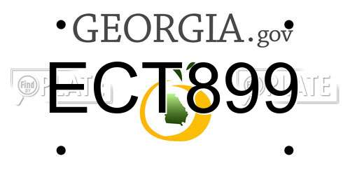 ECT899 Georgia License Plate