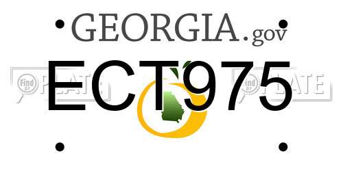 ECT975 Georgia License Plate