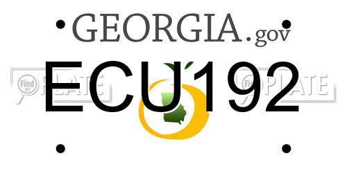 ECU192 Georgia License Plate
