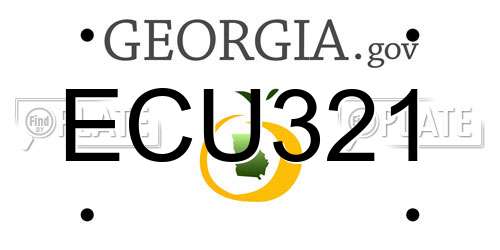 ECU321 Georgia License Plate