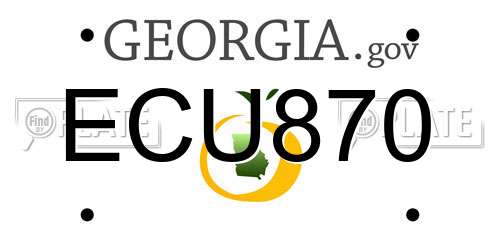ECU870 Georgia License Plate