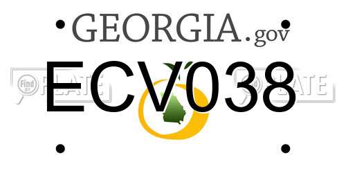 ECV038 Georgia License Plate