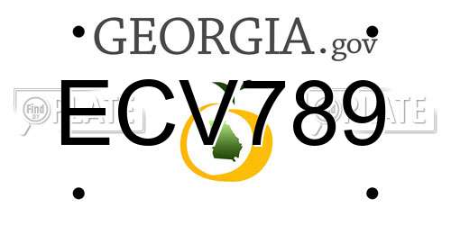 ECV789 Georgia License Plate