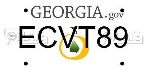 ECVT89 Georgia License Plate