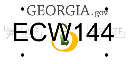 ECW144 Georgia License Plate