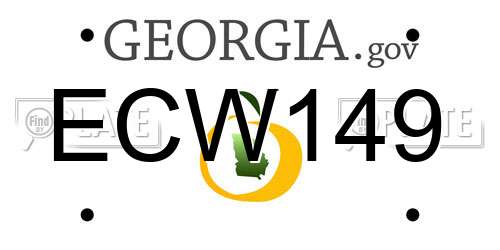 ECW149 Georgia License Plate