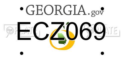 ECZ069 Georgia License Plate