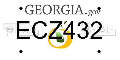 ECZ432 Georgia License Plate