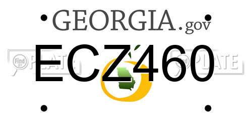 ECZ460 Georgia License Plate