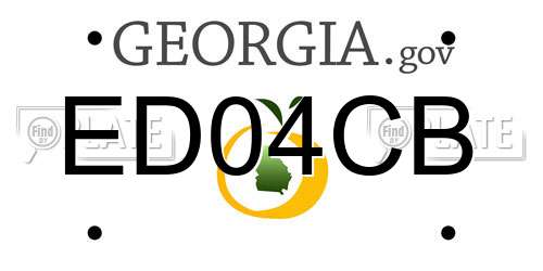 ED04CB Georgia License Plate