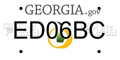ED06BC Georgia License Plate