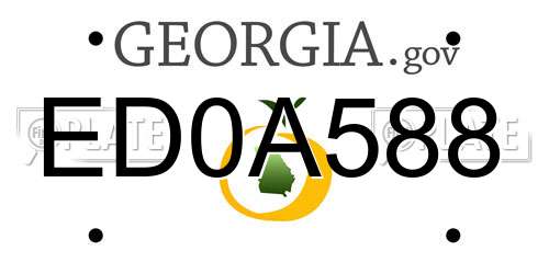 ED0A588 Georgia License Plate