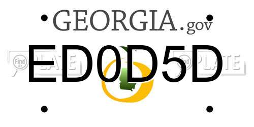 ED0D5D Georgia License Plate