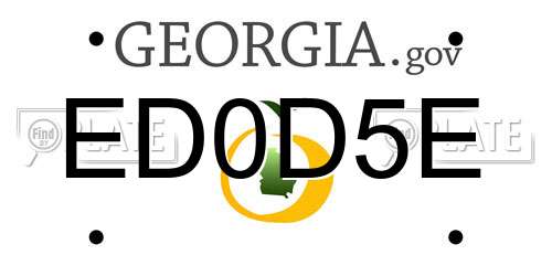 ED0D5E Georgia License Plate