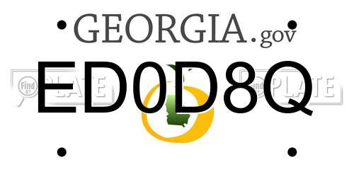 ED0D8Q Georgia License Plate