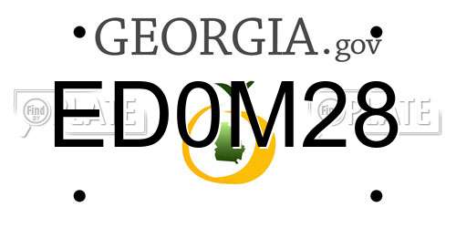 ED0M28 Georgia License Plate
