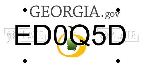ED0Q5D Georgia License Plate
