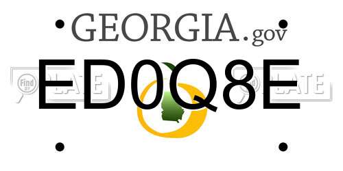 ED0Q8E Georgia License Plate