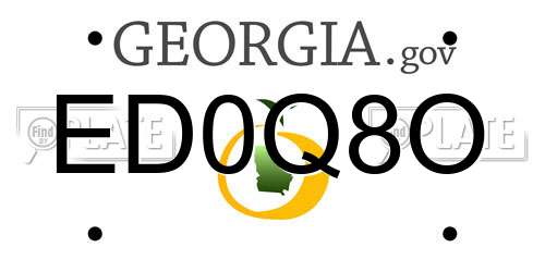 ED0Q8O Georgia License Plate