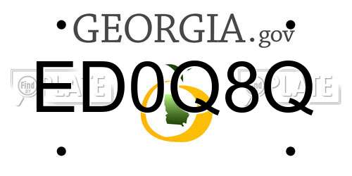 ED0Q8Q Georgia License Plate