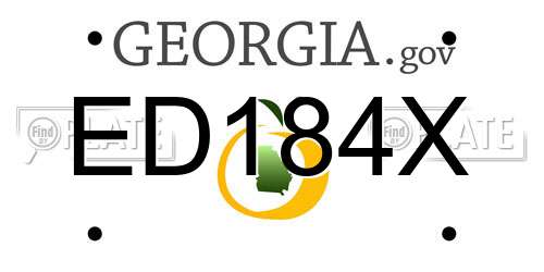 ED184X Georgia License Plate