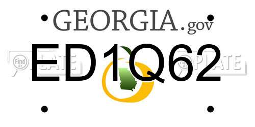 ED1Q62 Georgia License Plate